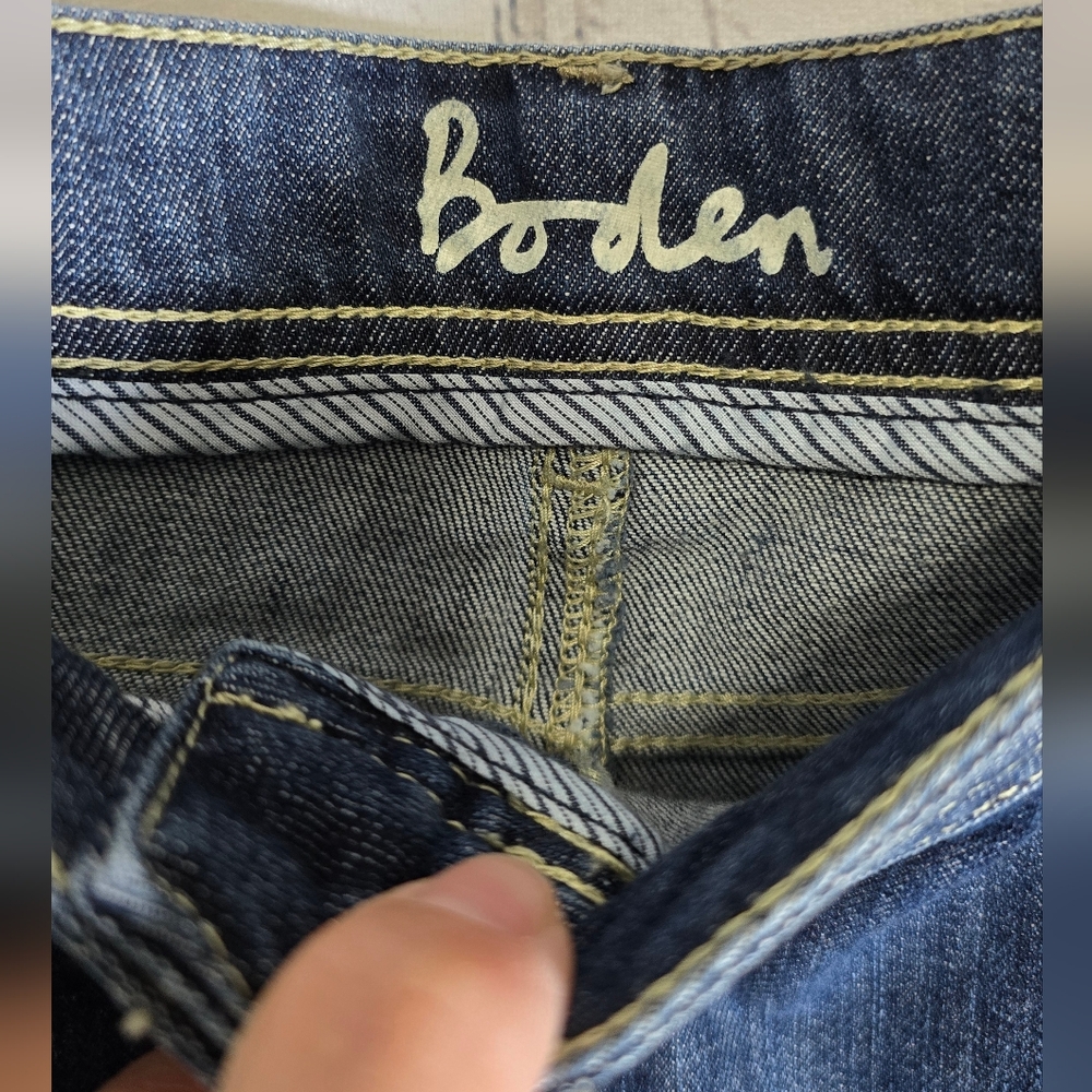 Boden Denim Jean A-Line Mini Skirt Size 8 - Picture 4 of 7
